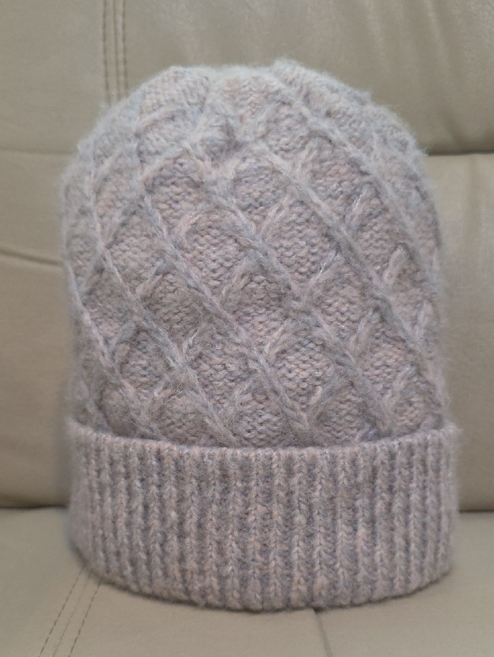 Scala Plush Fleece Beanie in Pinkish Gray
